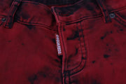 Dsquared² Red Low Waist Cotton Stretch Skinny Pants