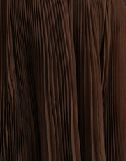 Dolce & Gabbana Brown Polyester Pleated High Waist Midi Skirt