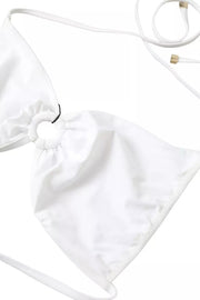 Dolce & Gabbana White Nylon Stretch Swimwear Top Bikini