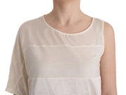 Costume National Beige Asymmetric Top Blouse