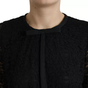 Dolce & Gabbana Black Floral Lace Blouse T-shirt Staff Top