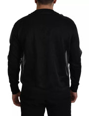 Dolce & Gabbana Black Polyester Logo Men Pullover Sweater