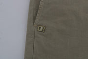 Daniele Alessandrini Beige Cotton Stretch Slim Fit Chinos