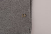 Daniele Alessandrini Gray Pullover Hodded Cotton Sweater