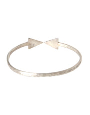 Nialaya Arrow Crystal 925 Silver Bangle Bracelet Women