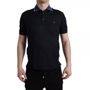 Dolce & Gabbana Navy Blue Collared Short Sleeve Polo T-shirt