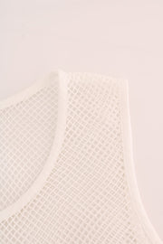 Dolce & Gabbana White Net Tank Transparent Top