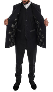 Dolce & Gabbana Gray Wool Double Breasted 3 Piece Suit