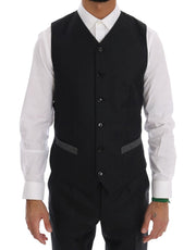 Dolce & Gabbana Gray Wool Double Breasted 3 Piece Suit