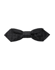 Dolce & Gabbana Black Silk Polka Dot Adjustable Neck Men Papillon Bow Tie