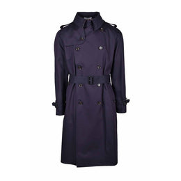 Aquascutum Blue Cotton Men Trench Coat
