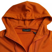 Dolce & Gabbana Orange Hooded Pullover Sweatshirt Sweater