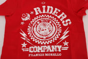 Frankie Morello Red Cotton RIDERS Crewneck T-Shirt