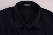John Galliano Blue Casual Cotton Long Sleeve Shirt