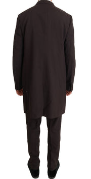 Dolce & Gabbana Bordeaux Wool Stretch Long 3 Piece Suit