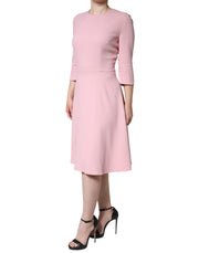 Dolce & Gabbana Pink A-line Viscose 3/4 Sleeves Dress