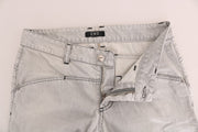 Costume National Gray Wash Cotton Slim Jeans