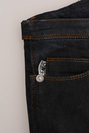 Costume National Dark Blue Cotton Slim Fit Jeans