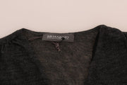 Ermanno Scervino Gray Wool Lace Top Long Sleeved T-shirt