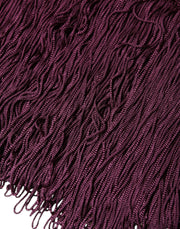 Dolce & Gabbana Black Silk Polka Dot Vneck Tassel Midi Dress