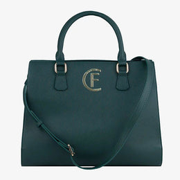 CRISTINAEFFE Petrol Green Faux Leather Women Shoulder Bag