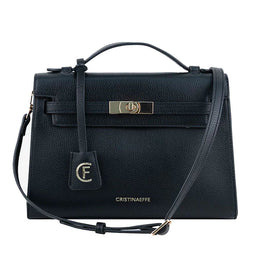 CRISTINAEFFE Black Faux Leather Women Shoulder Bag