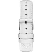 Guess White Leather Dress Watch