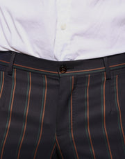 Dolce & Gabbana Brown Stripes Skinny Men Dress Pants