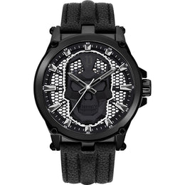 Police Black Leather Dress Watch