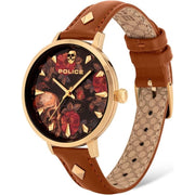 Police Brown Leather Dress Watch
