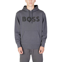 Hugo Boss Gray Cotton Hoodie