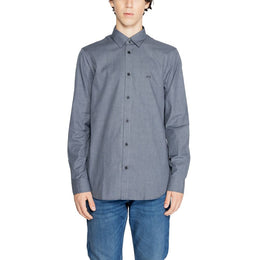 Armani Exchange Blue Cotton Dress Shirt