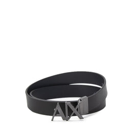 Armani Exchange Black Leather Regular Belt