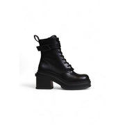 Armani Exchange Black Polyester Lace-Up Boots