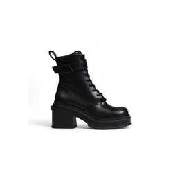 Armani Exchange Black Polyester Lace-Up Boots