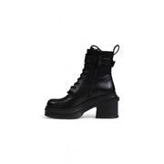 Armani Exchange Black Polyester Lace-Up Boots