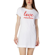 Love Moschino White Cotton Short Dress