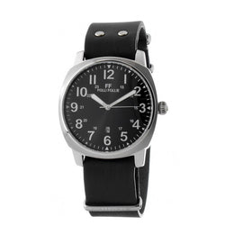 Folli Follie Black Leather Dress Watch