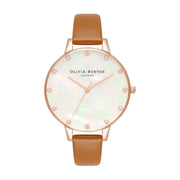 Olivia Burton Brown Artificial Leather Dress Watch