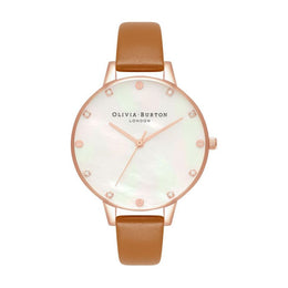 Olivia Burton Brown Artificial Leather Dress Watch
