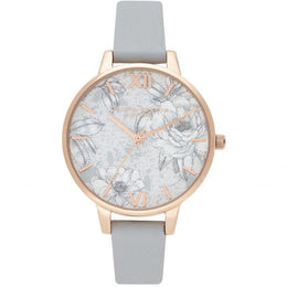 Olivia Burton Gray Artificial Leather Dress Watch