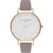 Olivia Burton Gray Artificial Leather Dress Watch