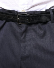 Dolce & Gabbana Blue Wool Skinny Formal Dress Pants