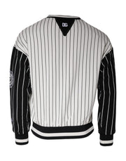 Dolce & Gabbana Black White Stripes Logo Sweatshirt Sweater