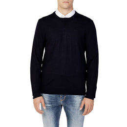 Armani Exchange Blue Wool Sweatshirt