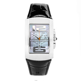 Chronotech Black Leather Dress Watch