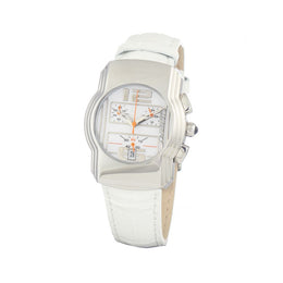 Chronotech White Leather Dress Watch