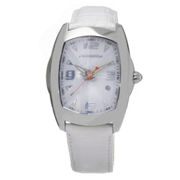 Chronotech White Leather Dress Watch