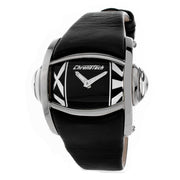Chronotech Black Leather Dress Watch