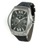 Chronotech Black Leather Dress Watch